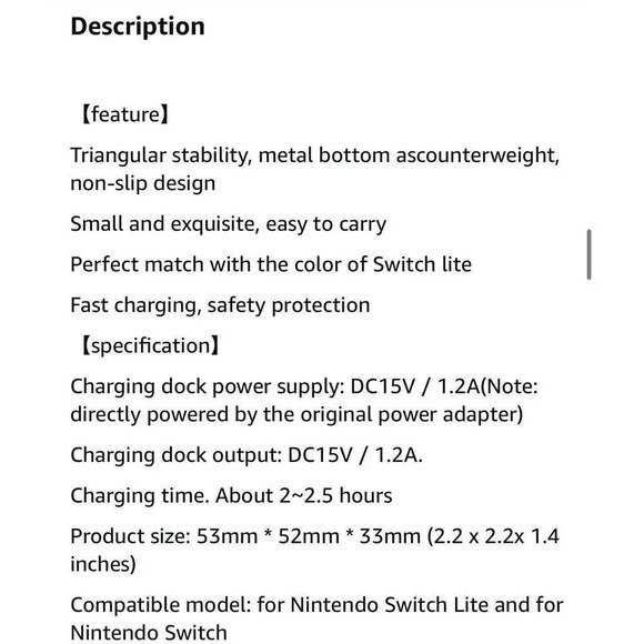 Dobe Charging Dock for Nintendo Switch Lite Charging Stand Station Compatible - Picture 9 of 11